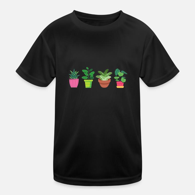 Blumen - Kinder Funktions-T-Shirt - Schwarz