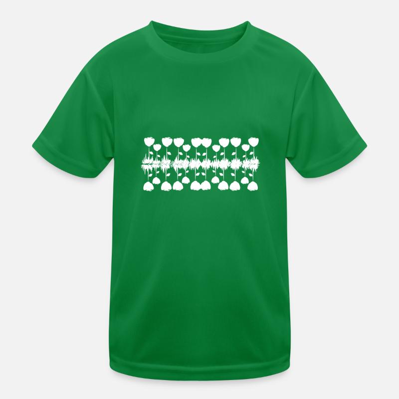 flowers rose line grass Kids Functional T-Shirt