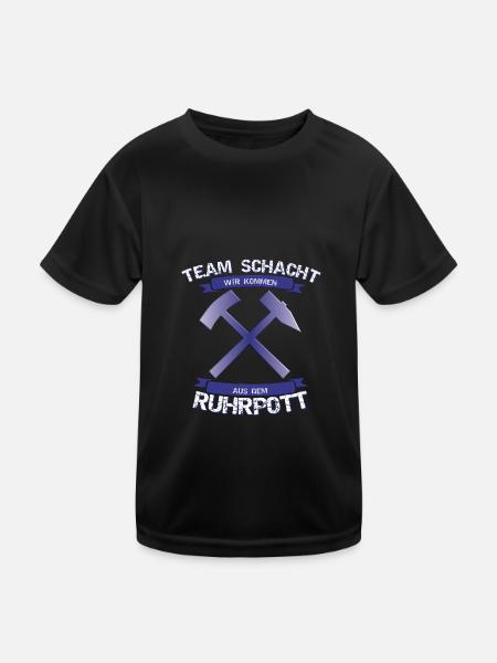 Schalke Team Ruhrpott Fussball Schalker Geschenk - Kinder Funktions-T-Shirt - Schwarz - Vorne