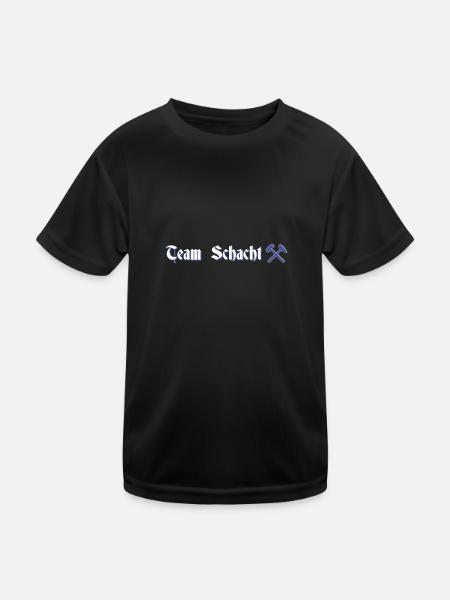 Schalke Team Ruhrgebiet Fussball Schalker Geschenk - Kinder Funktions-T-Shirt - Schwarz - Vorne