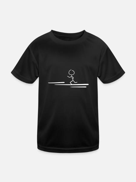 ligne d’homme en cours d’exécution - T-shirt sport Enfant - noir - Devant