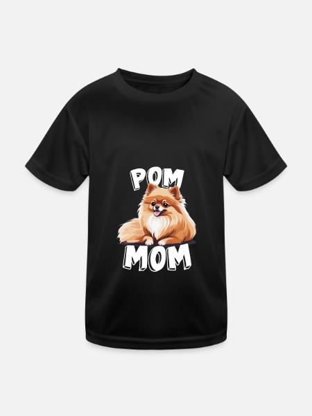 Zwergspitz Hund Mama Lustig Spruch Geschenk - Kinder Funktions-T-Shirt - Schwarz - Vorne