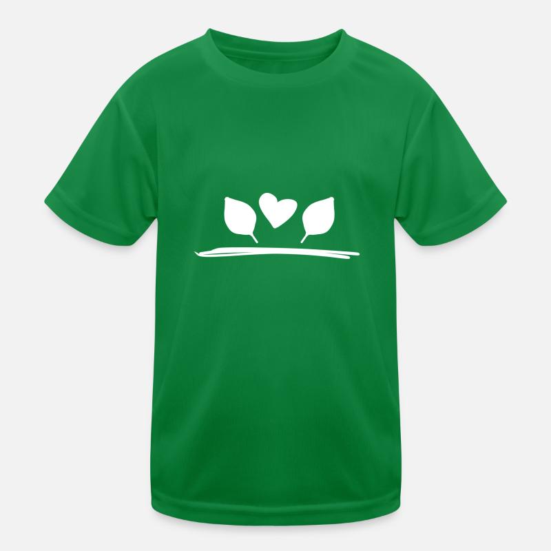 Two Leaves Leaf Heart Nature Symbol Kids Functional T-Shirt