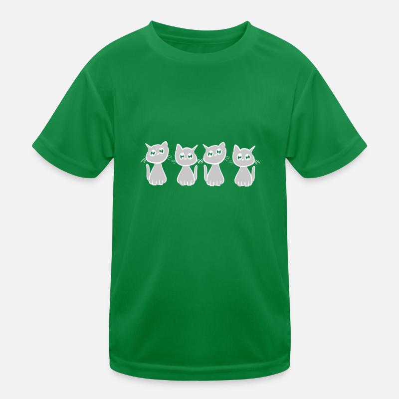 Katzen Freunde Tiere süß vier klein Kinder Funktions-T-Shirt