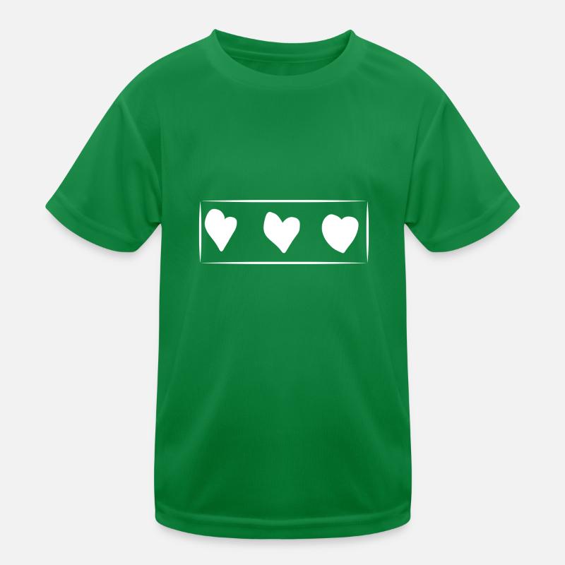 Three Hearts Heart Rectangle Love Kids Functional T-Shirt