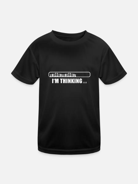 Échecs - Je pense - T-shirt sport Enfant - noir - Devant