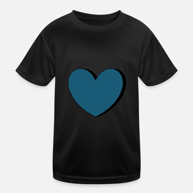 blaues Herz Valentinstag Kinder Funktions-T-Shirt