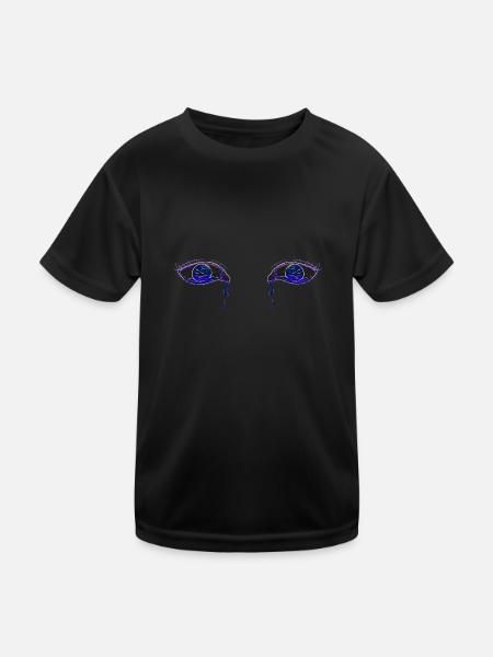 symboles yeux - T-shirt sport Enfant - noir - Devant