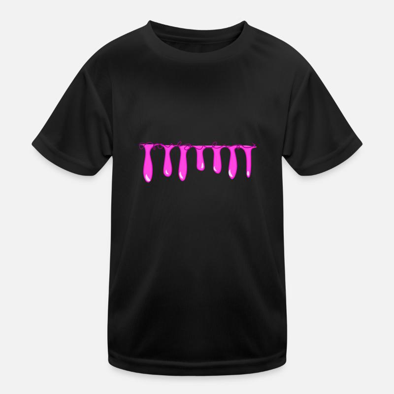 line pink slime pattern stroke halloween Kids Functional T-Shirt