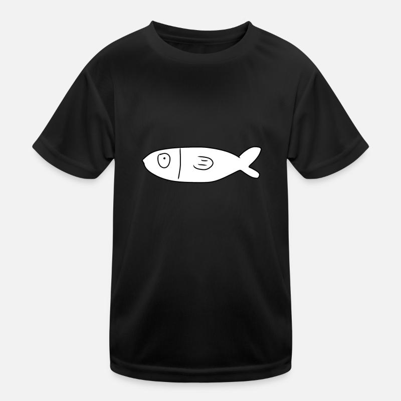 Fisch Symbol Tier blau Kinder Funktions-T-Shirt