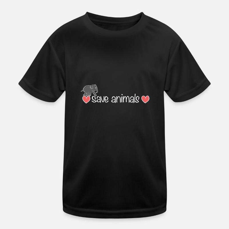 Hearts Save Animals Animal Elephant Kids Functional T-Shirt