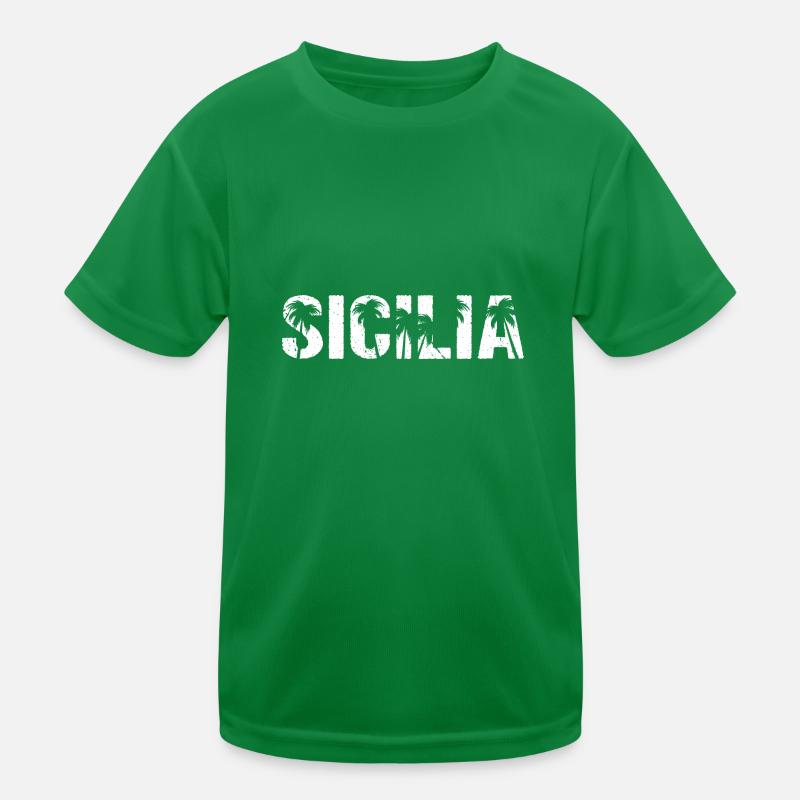 Sicilia Palm Islands Sicily Kids Functional T-Shirt