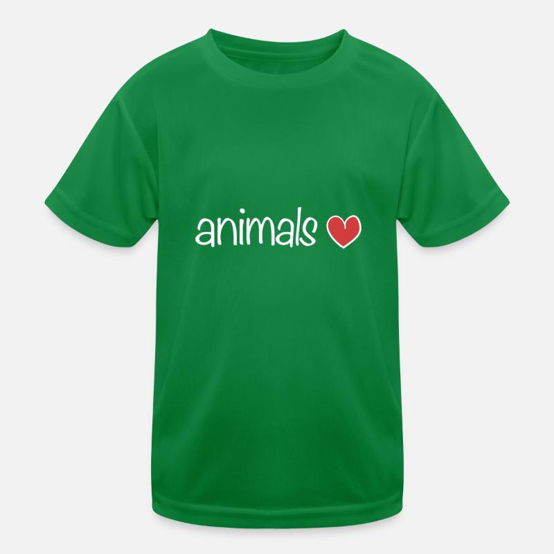 tiere herz tierliebe text Kinder Funktions-T-Shirt