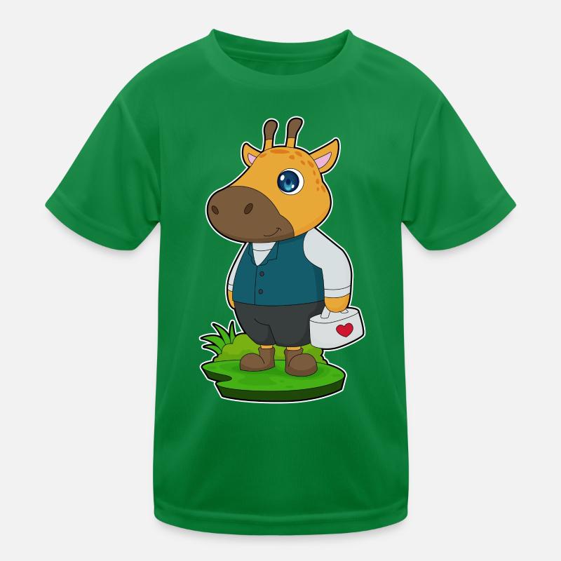 Giraffe Doctor First Aid Kit Kids Functional T-Shirt