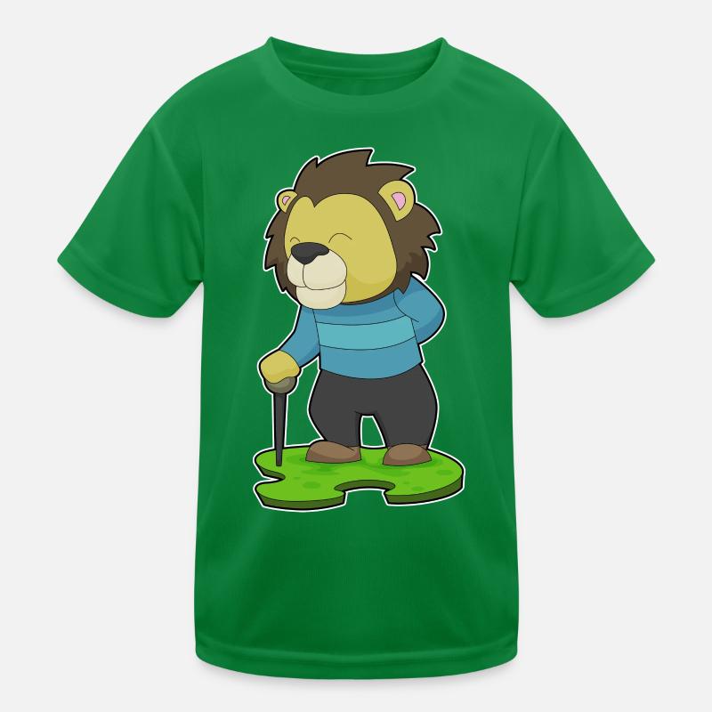 Leo Pensioner Walking Stick Kids Functional T-Shirt