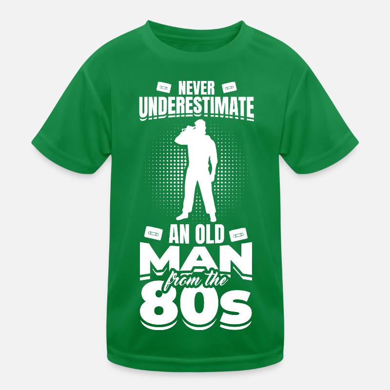 Never Underestimate An Old Man From 80s Kids Functional T-Shirt