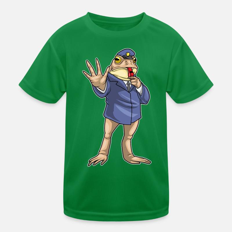 Frosch Polizist Trillerpfeife Polizei Kinder Funktions-T-Shirt