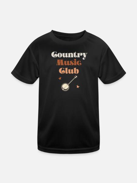 Country Music Club Banjo - Kids Functional T-Shirt - black - Front