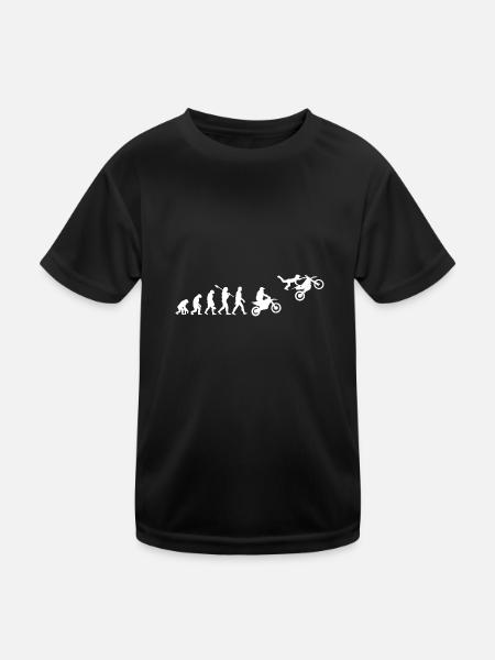 Motorcycle Motorcross Evolution - Kids Functional T-Shirt - black - Front