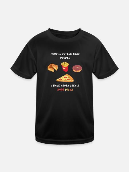 La nourriture est meilleure que les gens drôles en disant chemise - T-shirt sport Enfant - noir - Devant