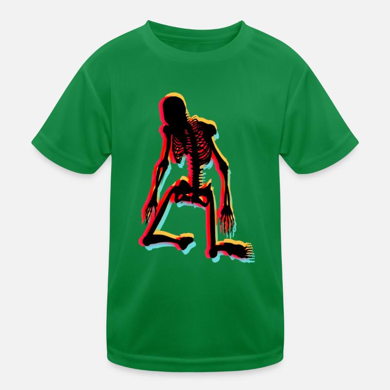 Skelett Kinder Funktions-T-Shirt