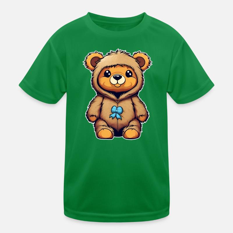 Ours en peluche mignon avec noeud bleu T-shirt sport Enfant