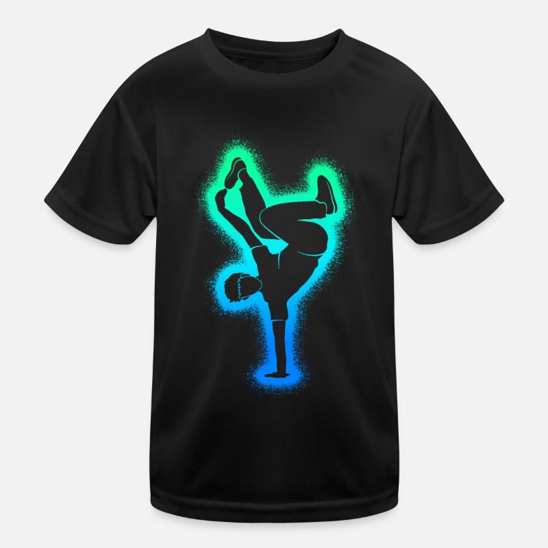 Breakdance Tanz Breakdancer Jungen Breakdancer - Kinder Funktions-T-Shirt - Schwarz