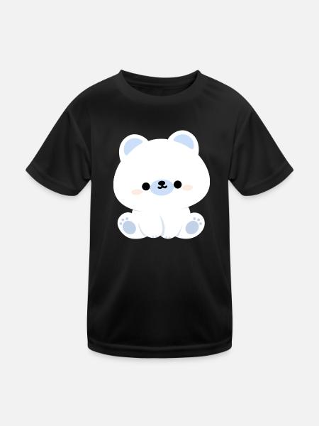 Cute Polar Bear - Kids Functional T-Shirt - black - Front