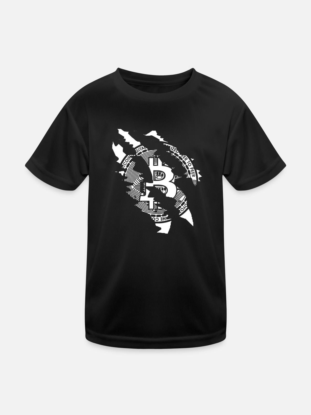 Cryptocurrency Bitcoin Art - Kids Functional T-Shirt - black - Front