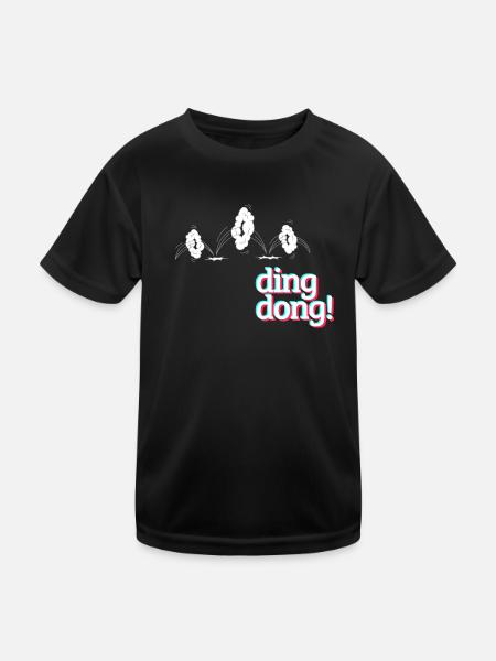 ... dingdong Meme Print - Kids Functional T-Shirt - black - Front