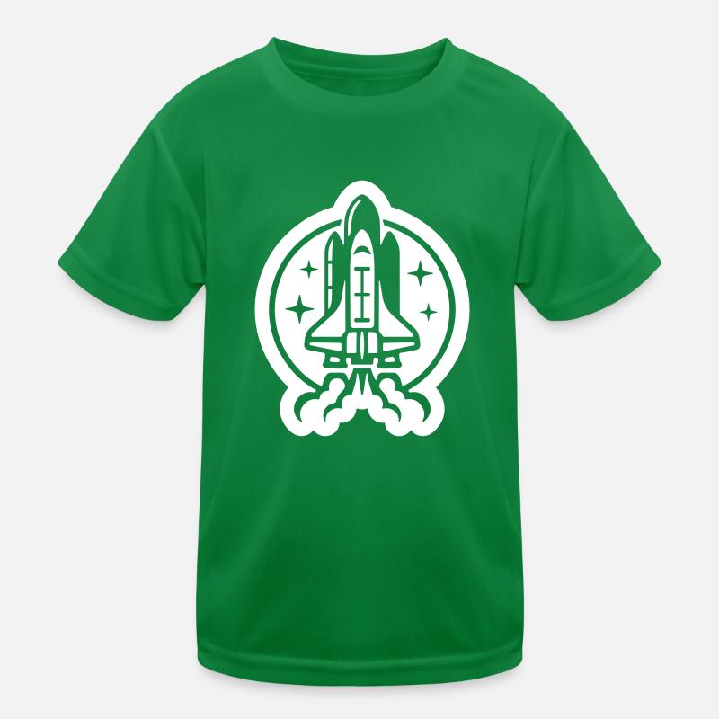 Space shuttle launch logo icon. Take off. rocket Kids Functional T-Shirt