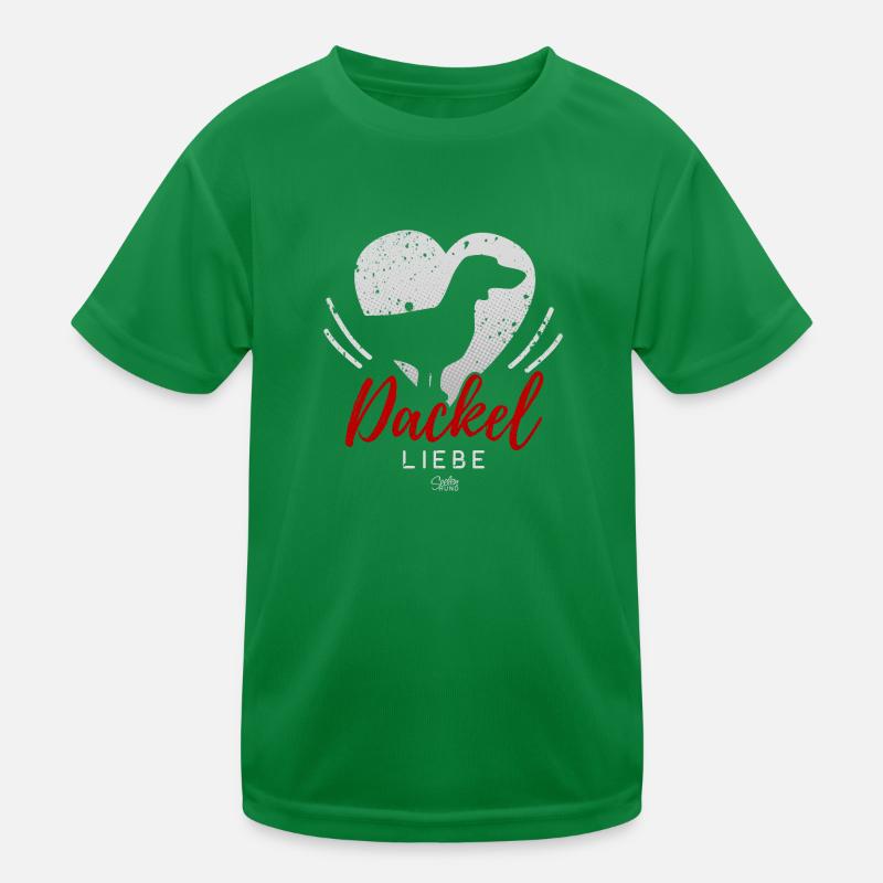 Dackel Liebe mit Herz Kinder Funktions-T-Shirt