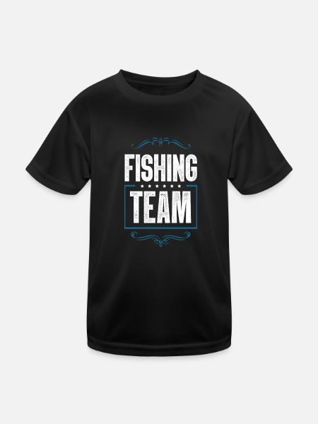 Fishing Team - Kinder Funktions-T-Shirt - Schwarz