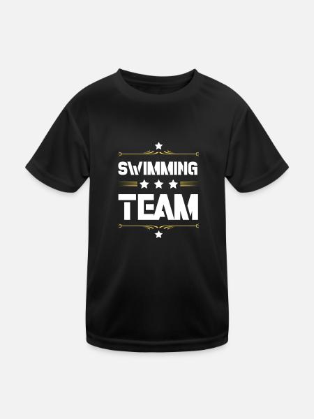 Swimming Team - Kids Functional T-Shirt - black - Front