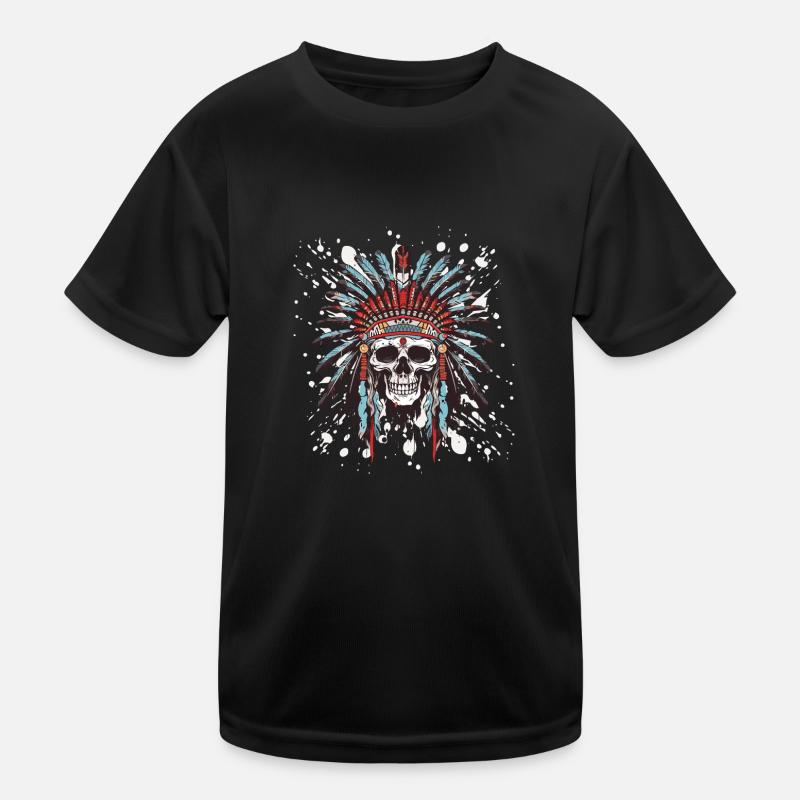Apache Totenkopf Indianer Kinder Funktions-T-Shirt