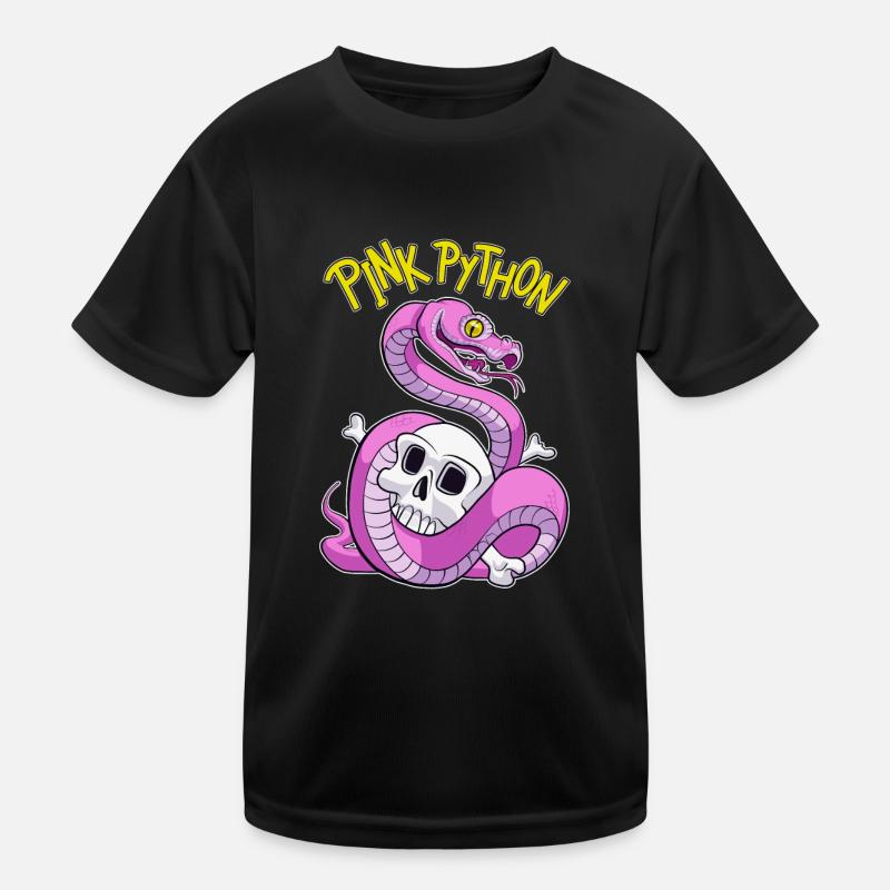 Pink Python - Kinder Funktions-T-Shirt - Schwarz