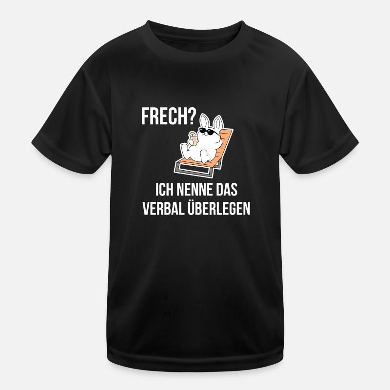 Frech Frecher Hase Statement Geek Spruch Geschenk - Kinder Funktions-T-Shirt - Schwarz