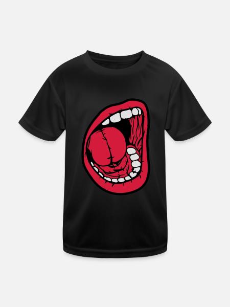 Crier bouche ouverte - T-shirt sport Enfant - noir - Devant