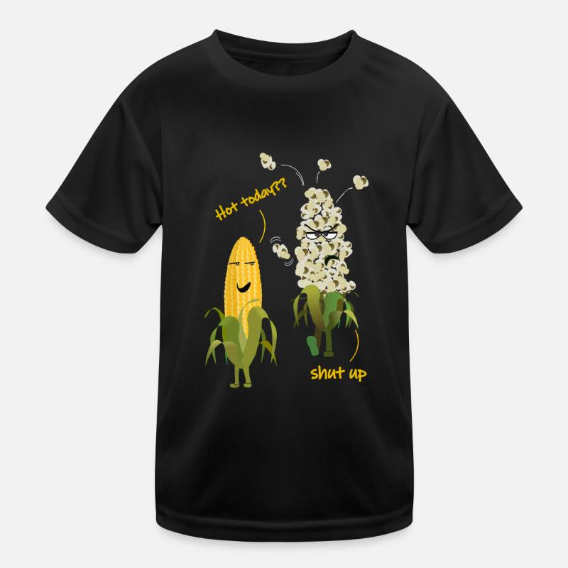 Corn popcorn hot weather summer - Kids Functional T-Shirt - black