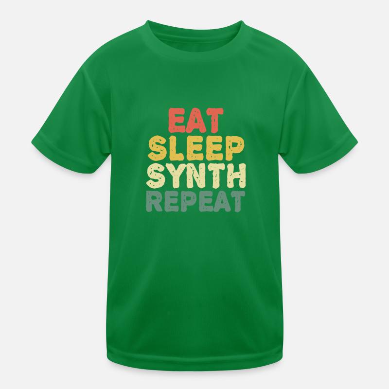 Eat synth repeat synthesizer musician keyboard Kids Functional T-Shirt