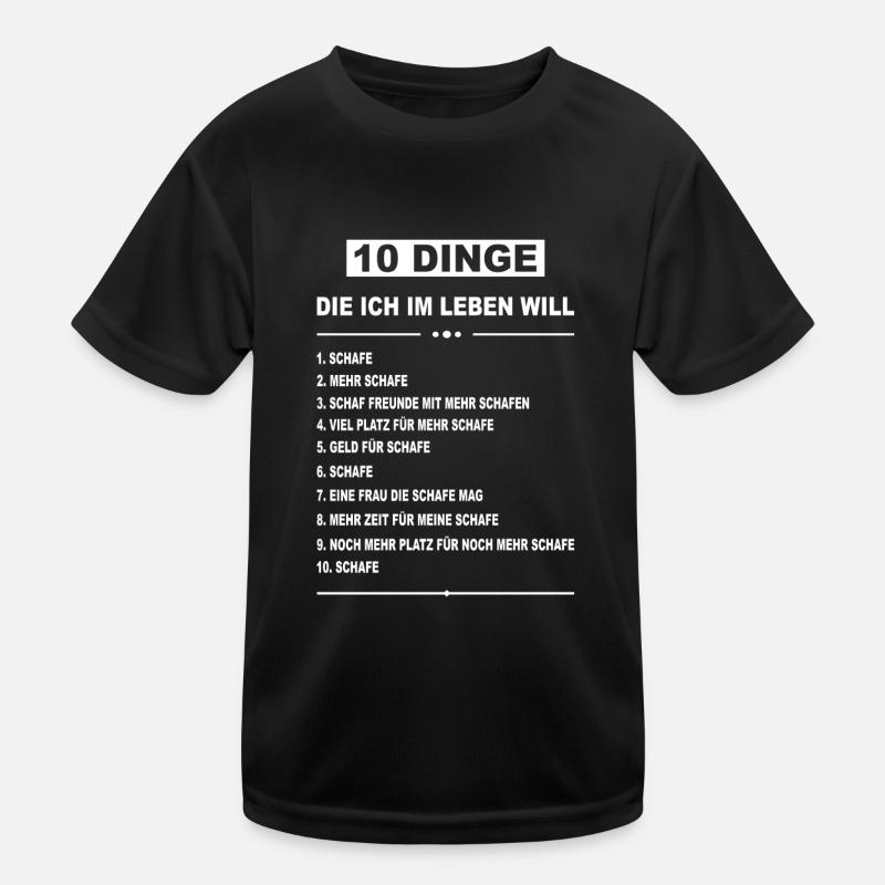 Schaf Schafe Lamm Wolle Tier Schäfer Schäfchen - Kinder Funktions-T-Shirt - Schwarz