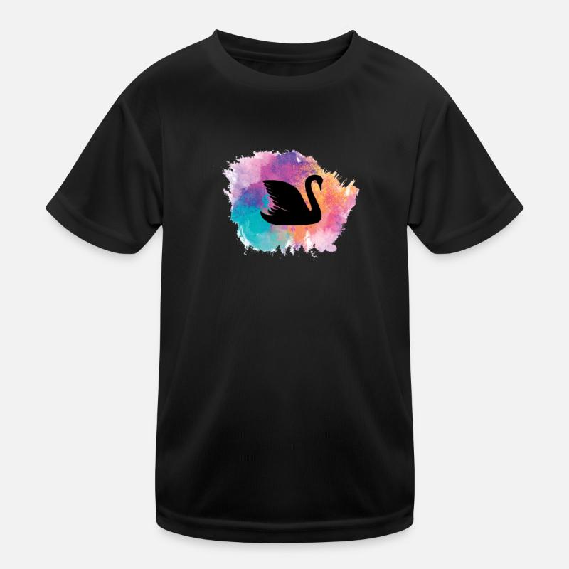 Schwan Vogel Wasservogel Schwäne Tiere See Teich Kinder Funktions-T-Shirt