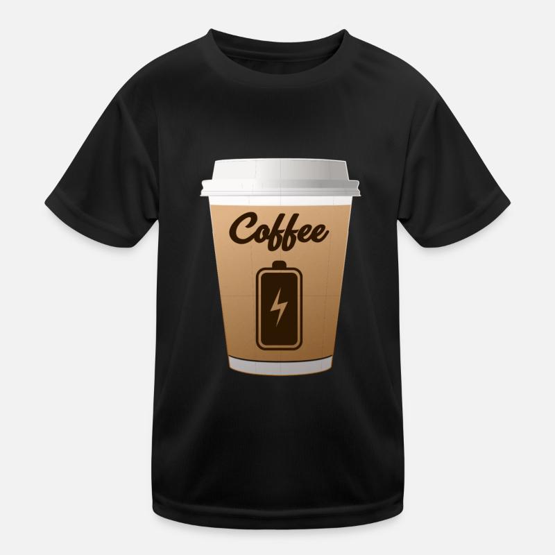 Kaffee-Aufladen Kinder Funktions-T-Shirt