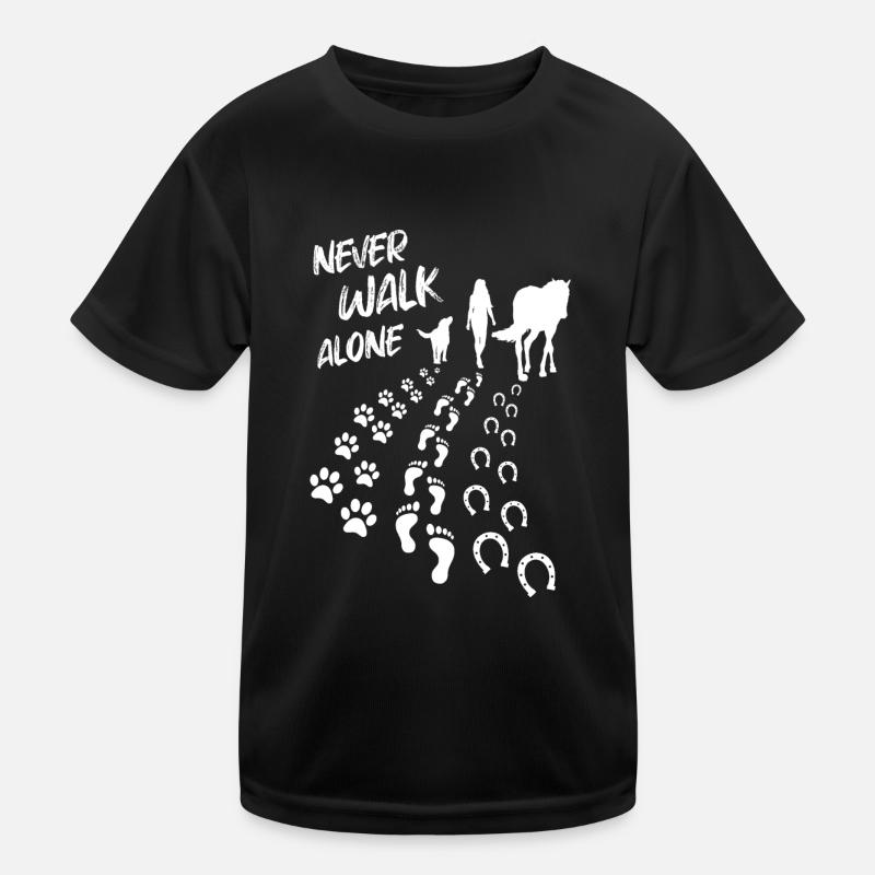 Never Walk Alone Pferd & Hund Kinder Funktions-T-Shirt
