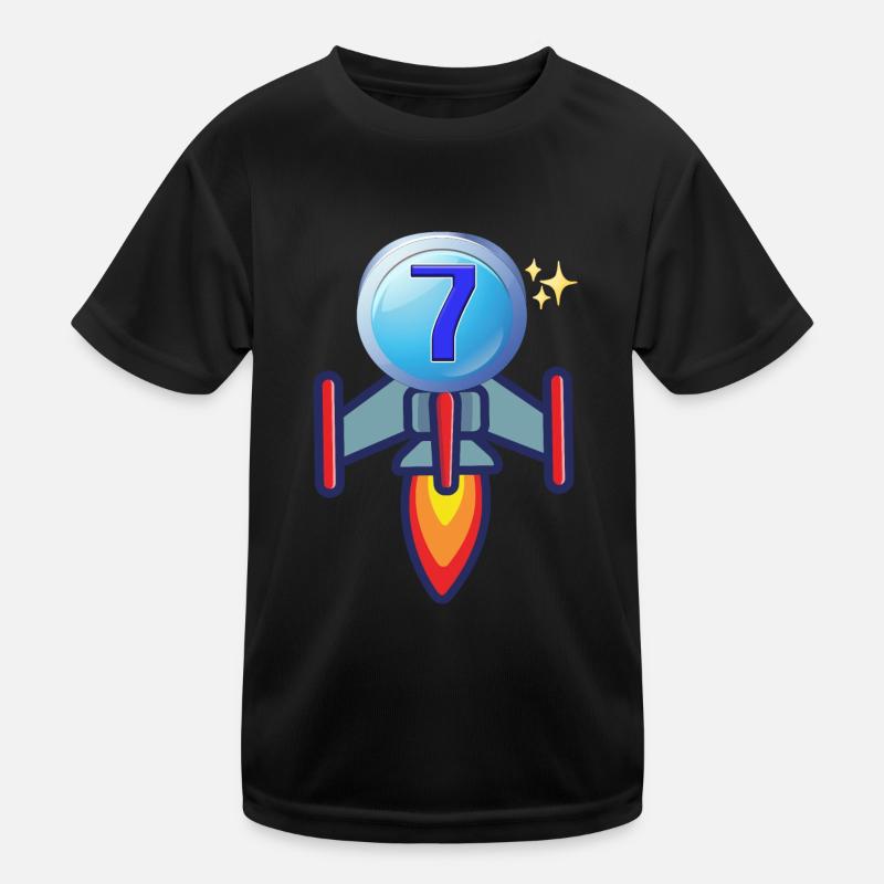 Geburtstag 7 Jahre Drawing Rocket Kinder Funktions-T-Shirt