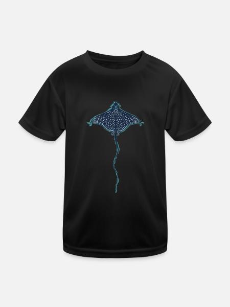 BEMALTER CHUCHO (Aetobatus narinari) - Kinder Funktions-T-Shirt - Schwarz