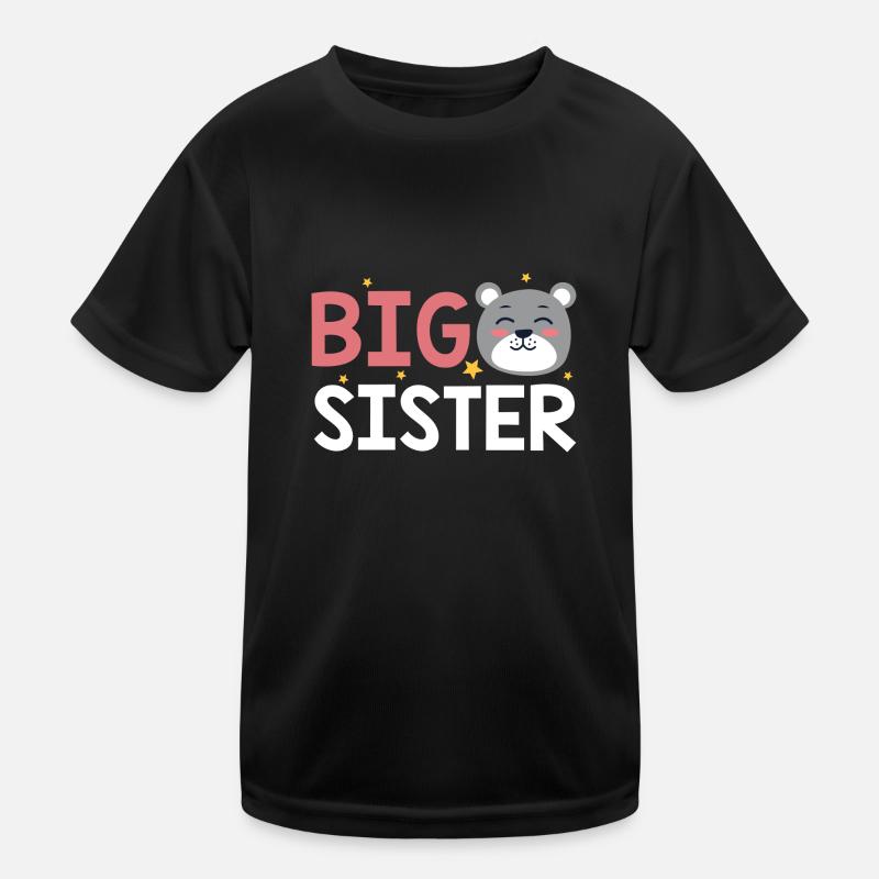 Große Schwester - Kinder Funktions-T-Shirt - Schwarz