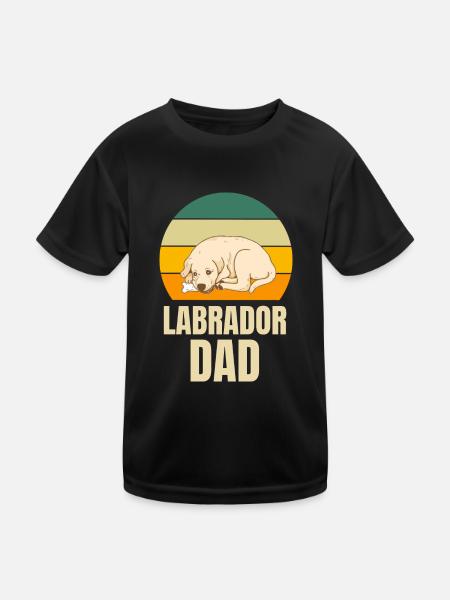 Chiens rétro Papa Labrador - T-shirt sport Enfant - noir - Devant