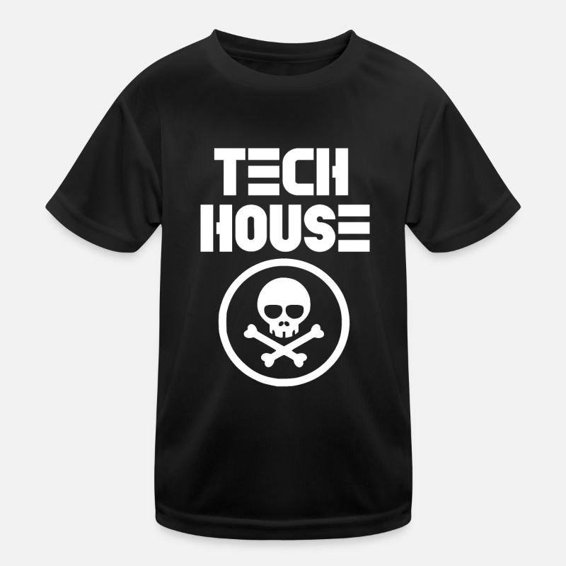 Tech house music logo Kids Functional T-Shirt