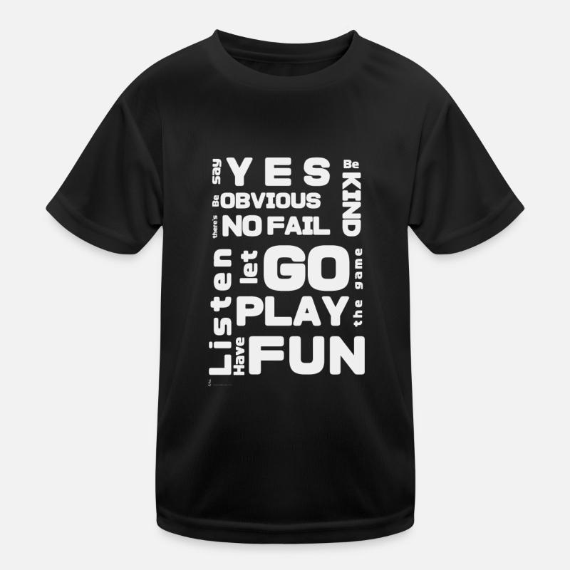 improv rules white - Kids Functional T-Shirt - black